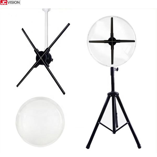 LED Holographic Air Display , Floor Stand Hologram Advertising Display 4 Blade