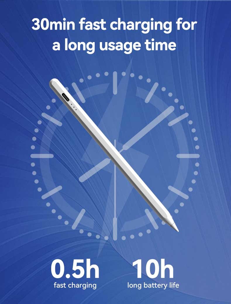 Plastic White Touchscreen Stylus 14cm Length Pressure Sensitivity For Ipad