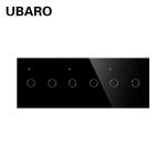 Buy cheap 228*86mm Tempered Glass Panel Tuya WIFI Smart Light Switch White Black Grey 6 Gang Wireless Timer Switch from wholesalers