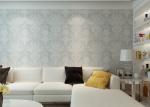 Ivory White Damask Pattern Victorian Wallpaper for Interior Decoration , Anti -