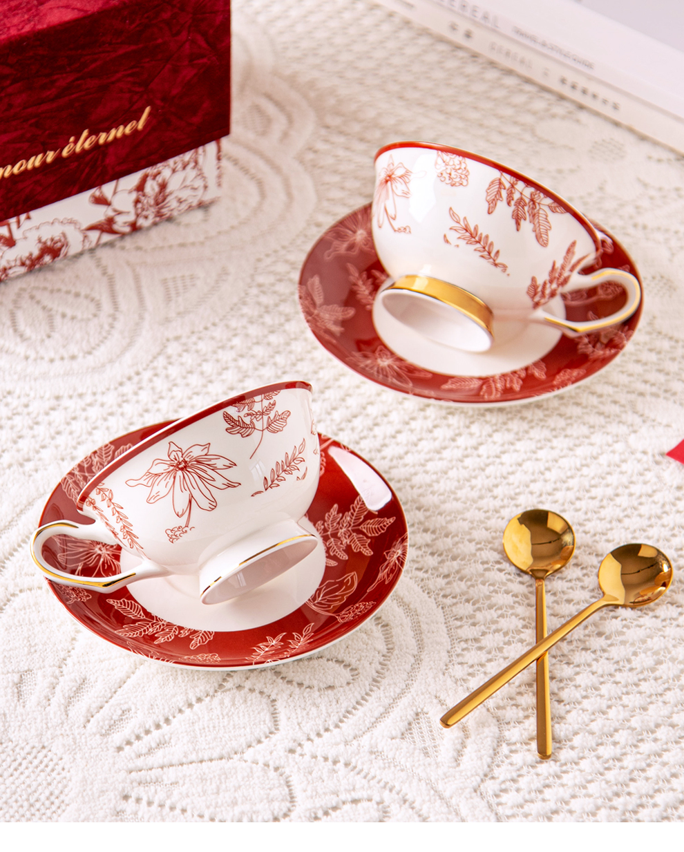 6 Pieces Promotion Ceramic Turkish Coffee Cups Set Porcelain Tee Cup Set Volume Other
