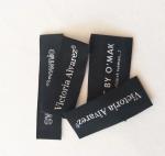 Personalized Woven Apparel Brand Name Labels End Folded Main Labels For Clothing