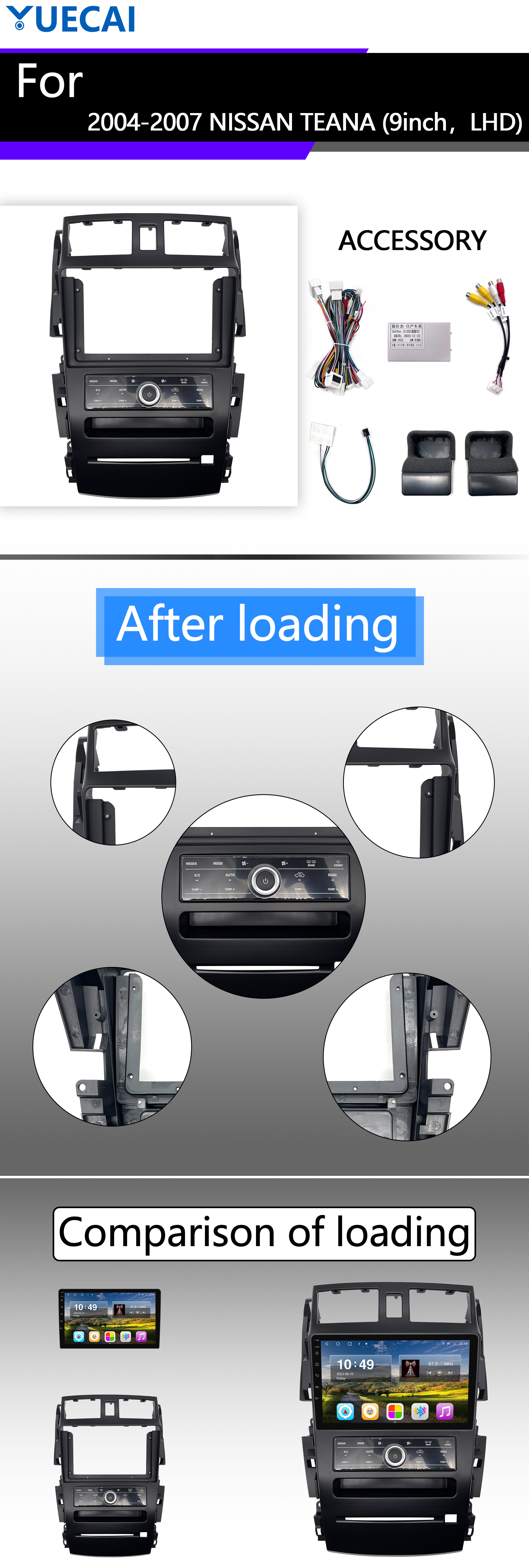 2004-2007 NISSAN TEANA Car Multimedia Player LHD 9 Inch Car Android Player