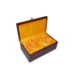 Customized Luxury Solid Wooden Wine Packaging 9mm Thickness 34.5x17x9cm
