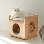 Nordic Wood Pet Furniture Wooden Cat Bed Box Stocked 40*40*50cm