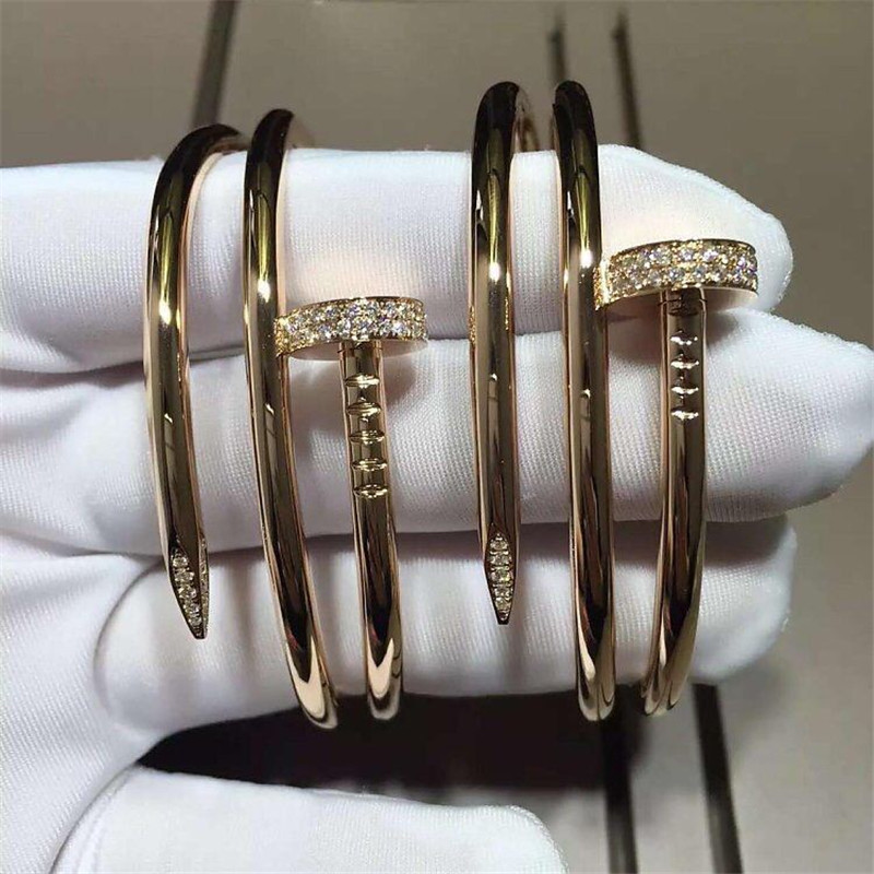 C luxury just nail bracelet 18k gold white gold yellow gold rose gold bracelet Jewelry factory in Shenzhen, China