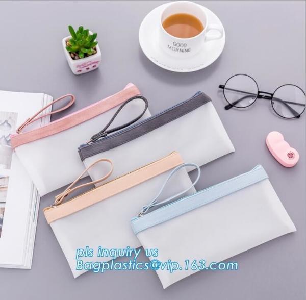 clear vinyl TPU pencil case bag with zipper for boys girls, Creative contracted