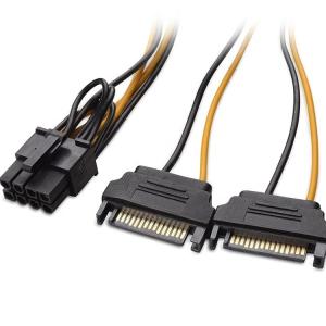 Wholesale Splitter 8 Pin PCIe Express Male to Dual 15 pin Sata Power Adapter ATX Cable from china suppliers
