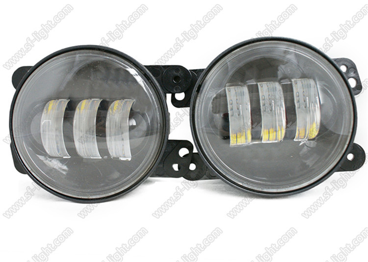 Black Silver 30w LED headlight , 12 - 30 V 1800LM 4 Inch Round LED Headlight