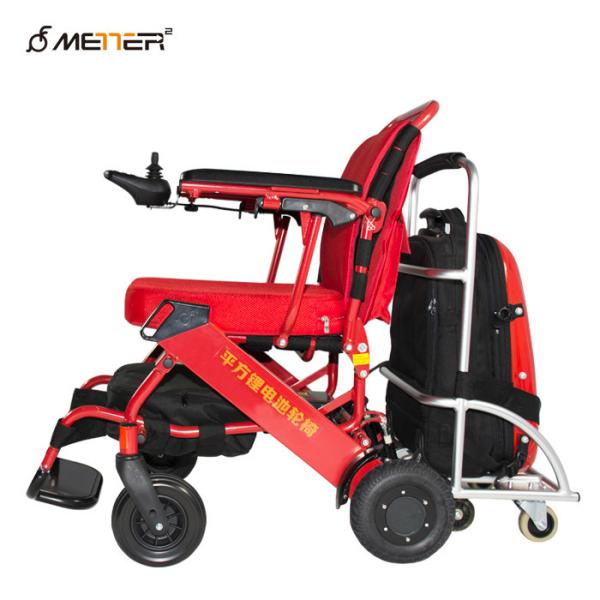 Buy cheap Aluminum Alloy Red 18 KG Classic Foldable Electric Wheelchair from wholesalers