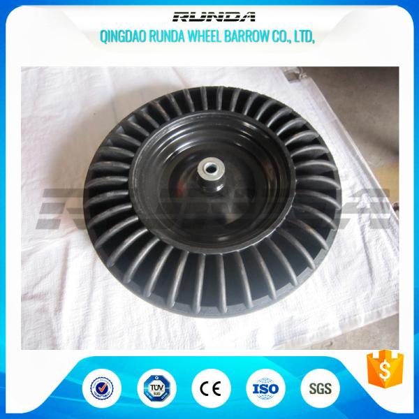 Buy cheap Steel Roll Rim Solid Rubber Wheels , Hard PHR Solid Cart Tires 16mm Inner Hole from wholesalers