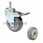 4 Inch Nonmarking Soft Rubber Wheel Swivel Screw Stem Casters With Double Lock