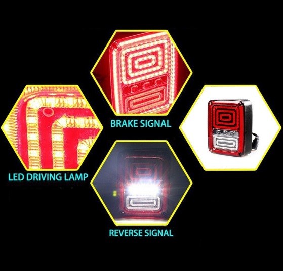 ABS Material Car Turn Signal Lights / Jeep Wrangler Tail Lights With USA And Euro Plug