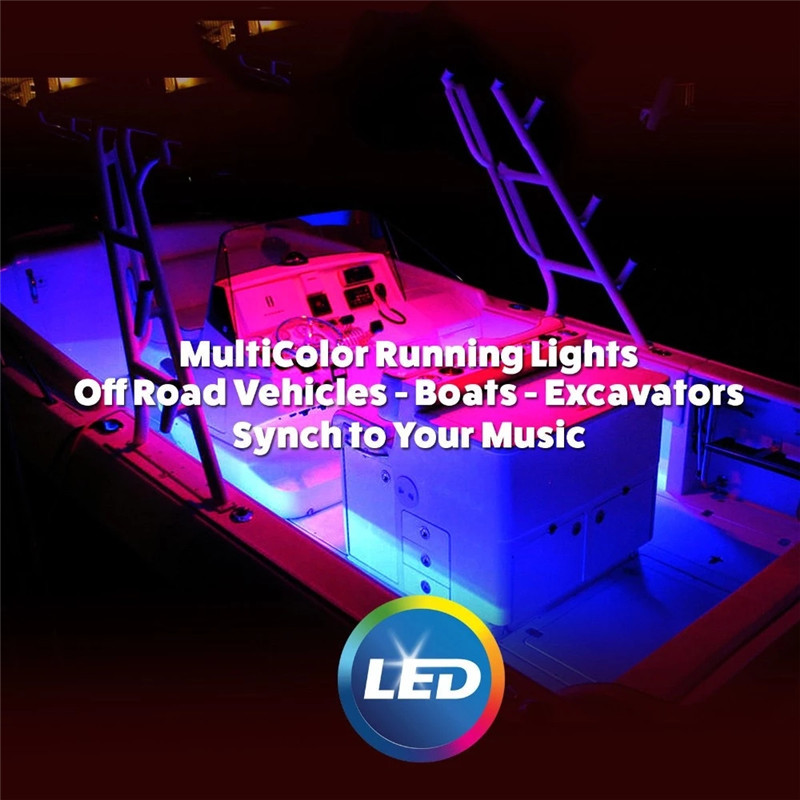 LED RGB Rock Light For Trucks Multi Color Bluetooth Control Under Car LED Underbody Lights Underglow Lights Accessories