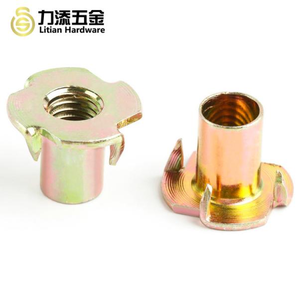 Buy cheap Zinc Plated Tee Nut Inserts For Wood 4 Prongs DIN1624 M4-M12 from wholesalers