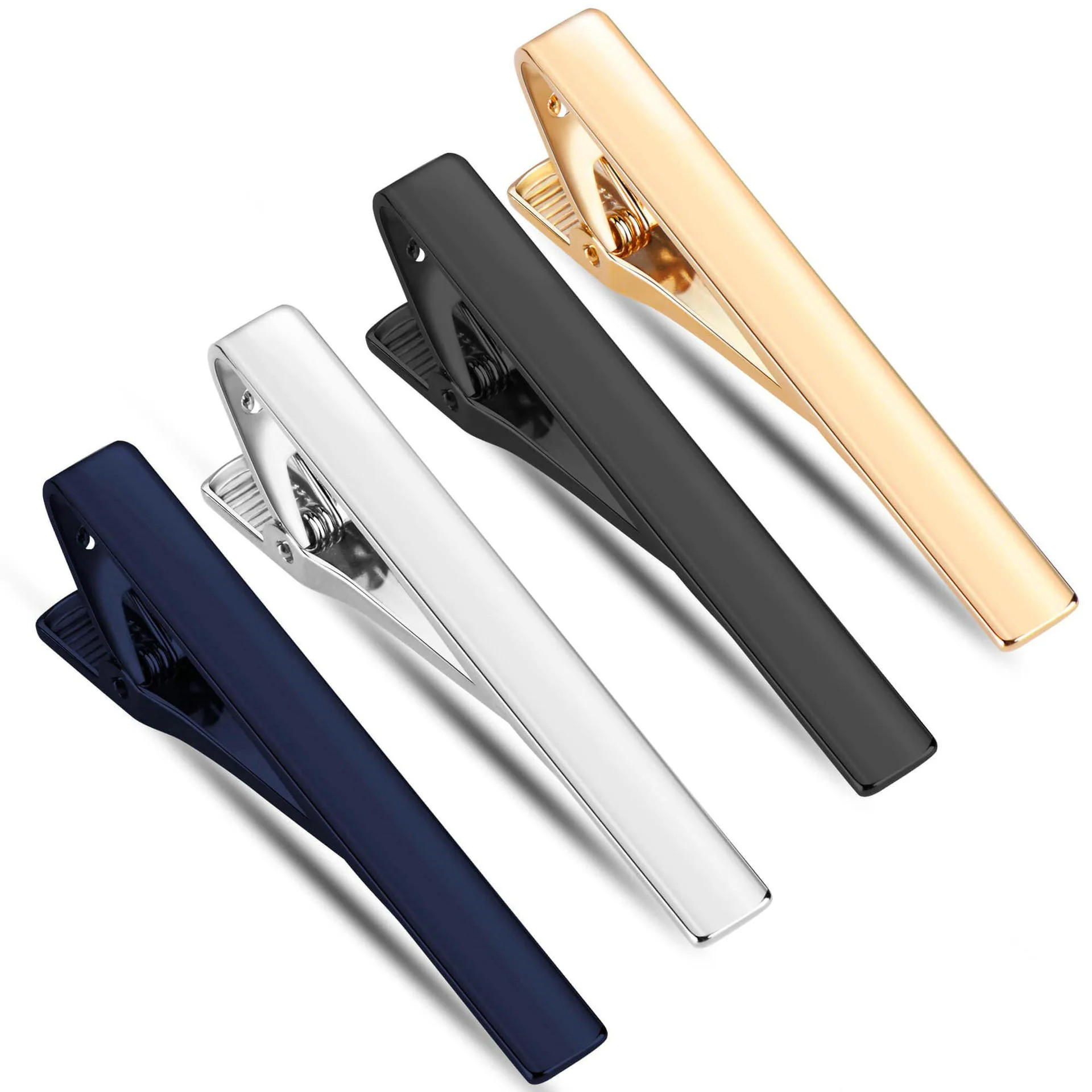 Colors Regular Necktie Clamp Wedding Business Tie Pin Clip Gold Silver Tie Clips For Men