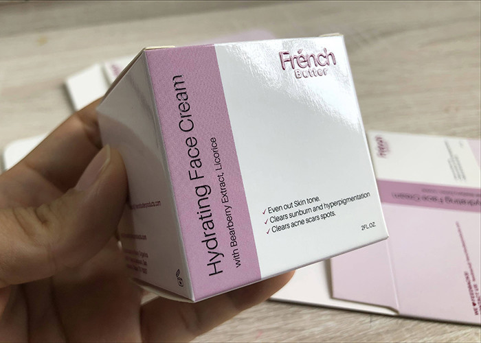 Customized printed white cardboard paper cosmetics face cream packaging boxes