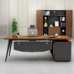 Large President Desk with Storage File Cabinet PANEL Wood Style Office Furniture