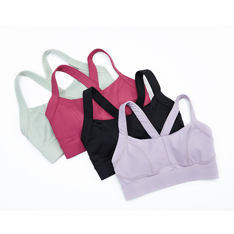 Womens Cross Strappy Plus Size Sports Bra Running High Elastic Active Stretch