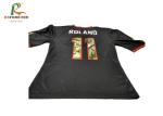 Black Custom Team Sportswear Dri Fit Football Jerseys Breathable Gold Printing
