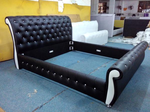 Buy cheap Bed Frame Queen Double New Modern Pure PU Leather Wooden Slat Base Mondeo from wholesalers