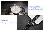 25 Jewels Stainless Steel Automatic Watch Swiss ETA 2824 Copper Gold Hands