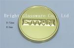 electroplating gold metal lids with emboss logo for candle holder