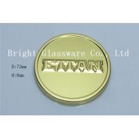 Buy cheap electroplating gold metal lids with emboss logo for candle holder product