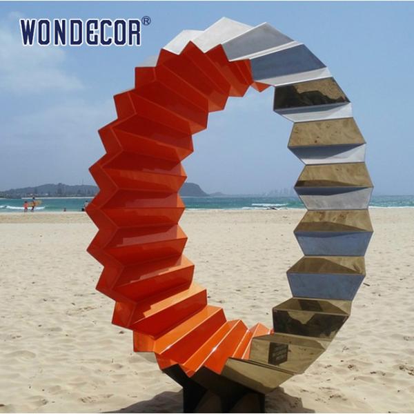 Buy cheap Three Dimensional Stainless Sculpture Folded Corner Cylinder Geometry from wholesalers