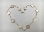 White Mother Of Pearl Van Cleef Arpels Alhambra Necklace 18k Yellow Gold