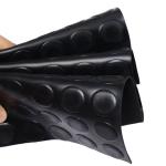 Non-Slip Rubber Floor Mat With Custom Size Coin Bump Pattern Anti-Slip Black