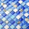 Buy cheap Beach Blue White Sea Glass Mosaic Tile Sheets , Mosaic Border Tiles For Balcony from wholesalers
