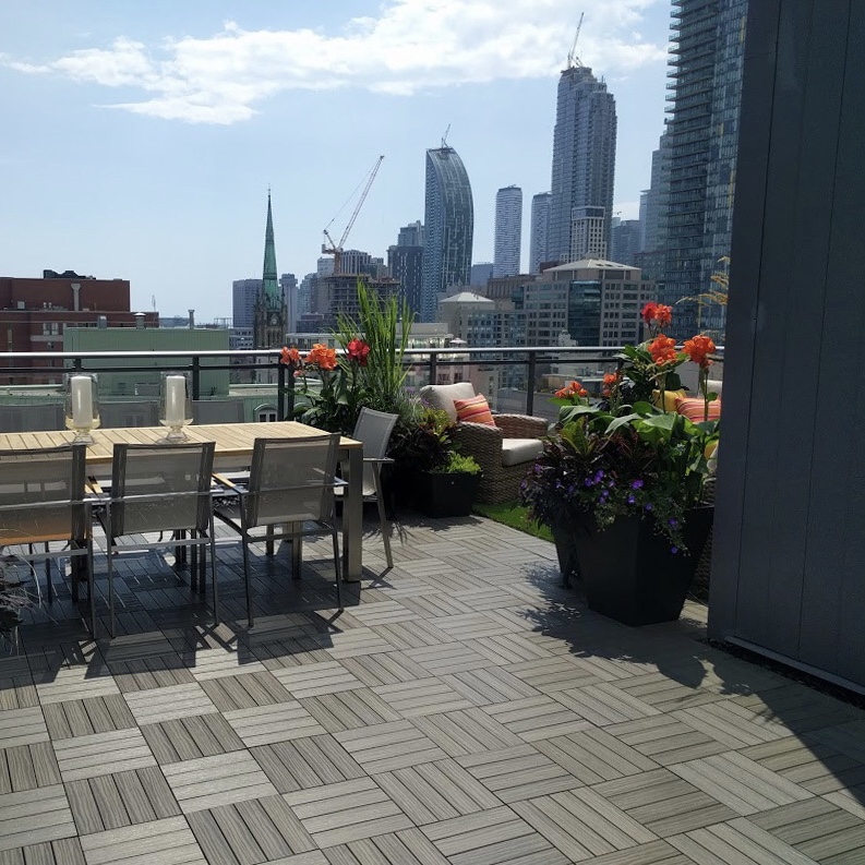 Choosen Outdoor Wood Plastic Composite DIY Interlocking Decking Tiles 300mm*300mm