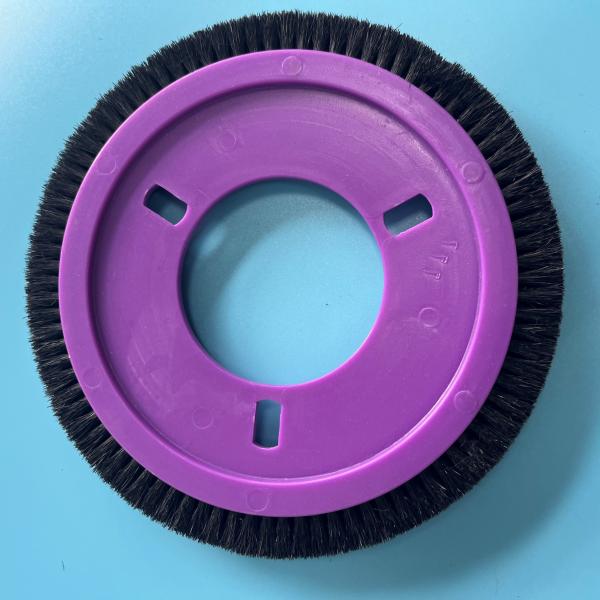 Lk Stenter Machine Parts Brush Wheel Purple Plastis Body Black Nylon Hair 3