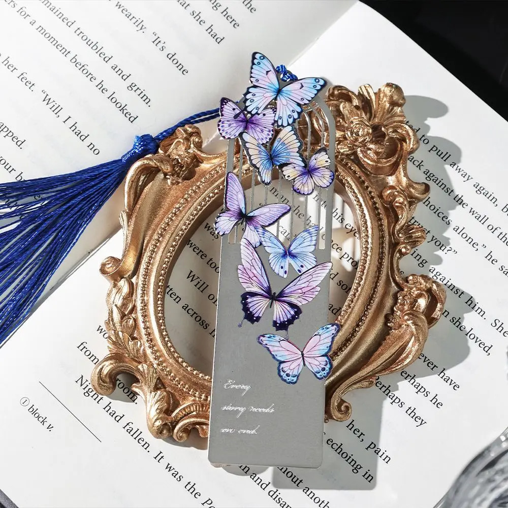 Custom Metal Bookmark butterfly Tassel Hollow Metal Bookmarks