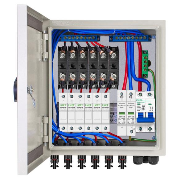 Buy cheap 12 in 2out 500vdc Dc Qibu 1kw 2kw 3kw 5kw 10kw Solar Input Pv Combiner Junction Box for lightning surge protection from wholesalers