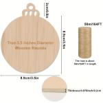 Jute Rope 3.5 Inch DIY Wooden Christmas Ornaments Pre Drilled Wood Slices Crafts