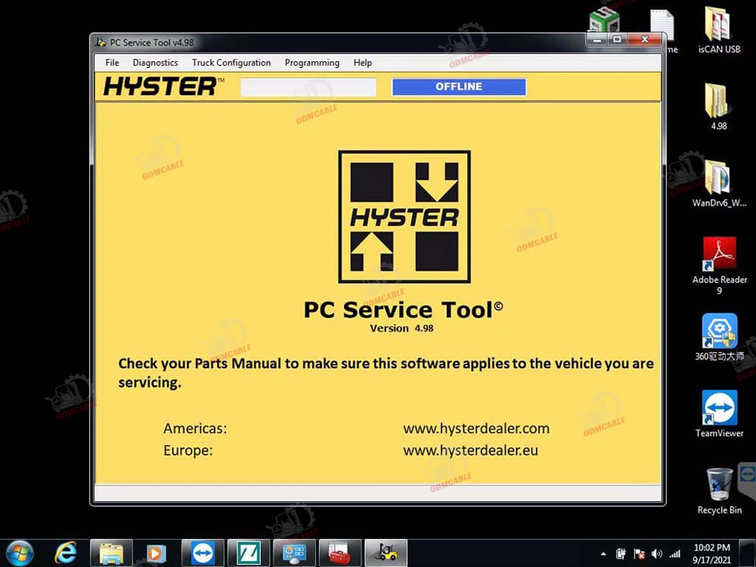 V4.99 For Hyster Yale Forklift Truck Diagnostic Scanner Yale Hyster PC Service Tool Ifak Diagnositc Tool+F110 Tablet