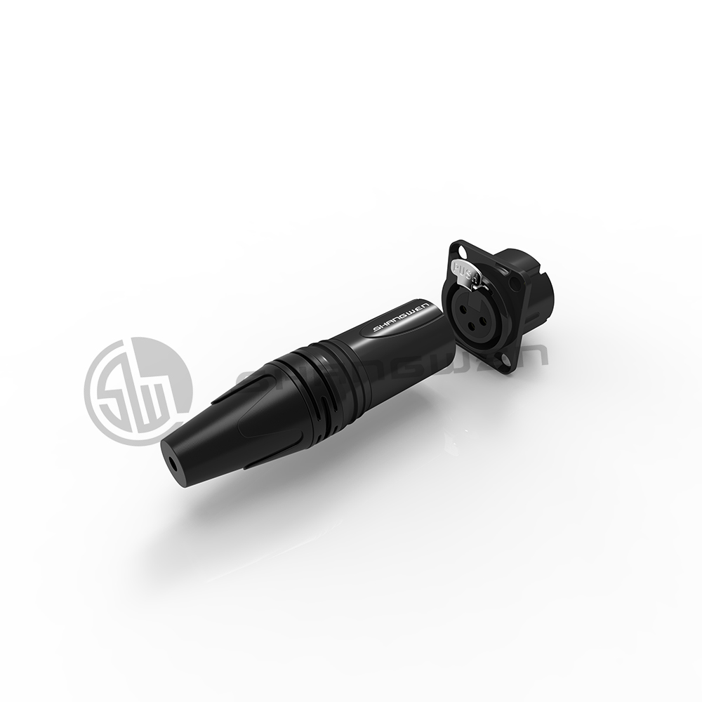 Mini 3 Pin Audio Connector Lightweight XLR Male Plug Connector