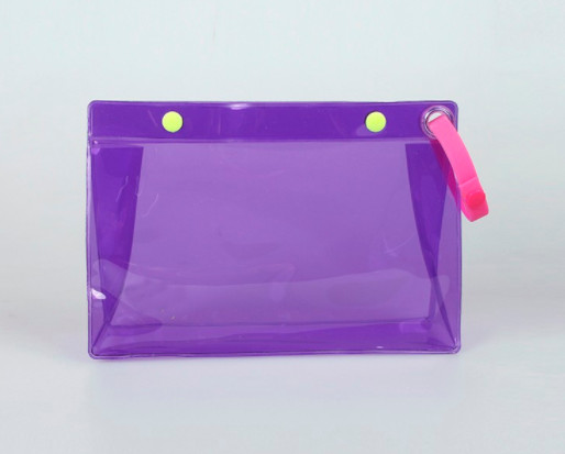 Candy Color PVC Toiletry Bag , Frosted Pink Christmas Gift Bag