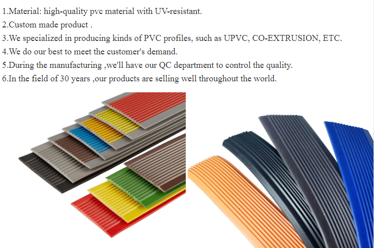 Stair Step Edge Bag Corner Anti-slip Strip in Soft Flexible PVC for Many Popular Sizes