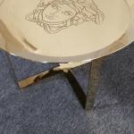 Minimalist Customized Coffee Table Stainless Steel , Titanium Italian Marble