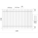 Steel Hercules Security Fencing Slanted Tubular Palisade Fences Ornamental