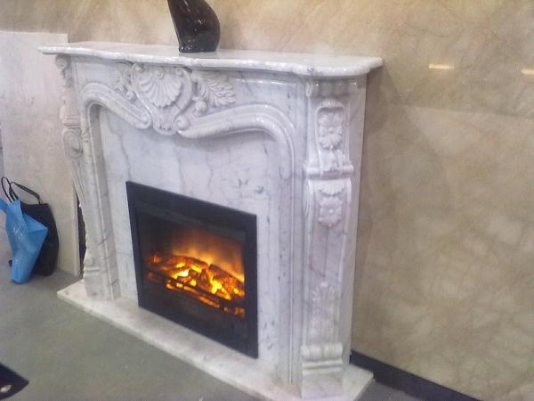 Buy cheap White marble fireplace mantel from wholesalers