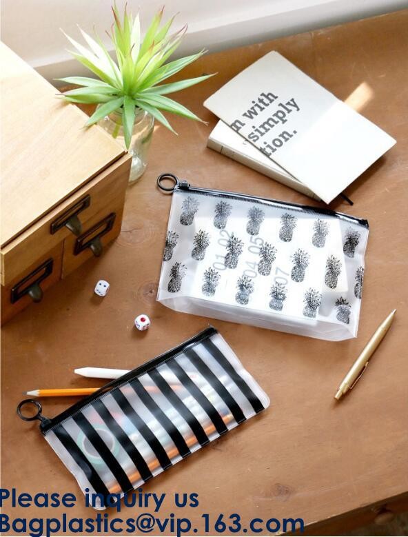 Transparent Pvc Slider Zipper Bag With Blue Side Gusset,Bottom Gusset Cosmetic Pvc Slider Packaging Bag Bagease Bagplast