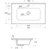 Buy cheap Flat Vessel Ceramic Vanity Sink 760MM Modern Bathroom Single Hole from wholesalers