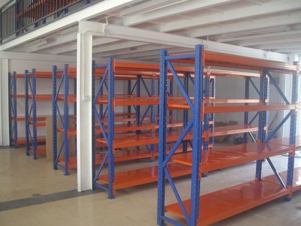 Buy cheap 500kg cold rolled medium duty shelving , custom Blue / Orange long span shelving from wholesalers