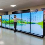 75 85 98 100 inch lcd floor stand kiosk totem put the screen together as a big