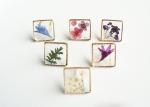 Nami Design Studio Handmade Plant Cube Real Flower Delicate Jewellery Earrings
