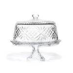 12 inch eco-friendly lead-free crystal transparent dome glass cake stand with